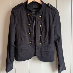 H&M Women’s Black Long Sleeve Lined Blazer Suit Jacket Military Style size 10
